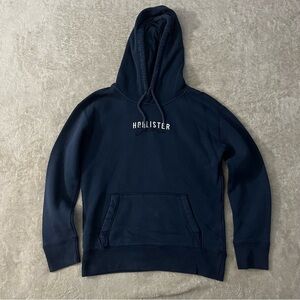 Hollister Navy White California Pullover Drawstring Hoodie Size XS